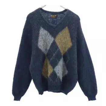 Винтажный свитер Shag-A-Pac из смеси альпаки и мохера с длинным рукавом, размер L, мужской, б/у