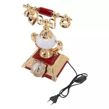Винтажный телефон Модель настольная лампа будильник функция простая сборка декоративная модель телефона для