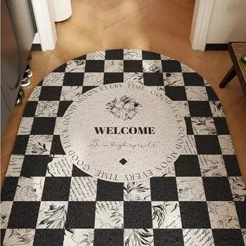 Винтажный усовершенствованный дверной шелковый коврик противоскользящий износостойкий грязевой коврик входная дверь дом можно разрезать коврик для ног 45*75