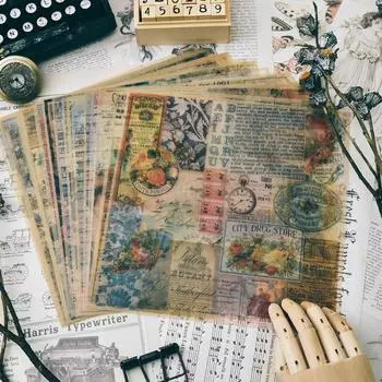 Винтажный бархатный бумажный шаблон для скрапбукинга 24pcs