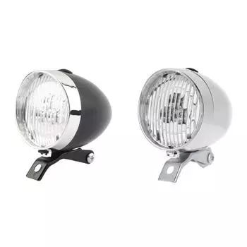 Винтажный велосипедный 3-светодиодный передний фонарь, предупредительный сигнал безопасности фар (черный) .