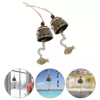 Винтажный ветряной колокольчик из цинкового сплава по фен-шуй, подвесное украшение для дома, подвеска, благословение на удачу, подвеска для автомобиля, поделки, декор Loong