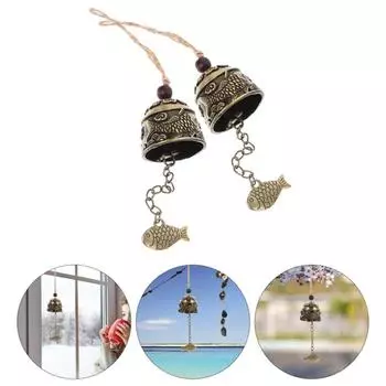 Винтажный ветряной колокольчик из цинкового сплава по фен-шуй, подвесное украшение для дома, подвеска, благословение на удачу, подвеска для автомобиля, поделки, декор Loong