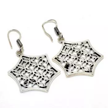 Винтажный вид драгоценных камней 925 пробы посеребренные серьги ручной работы 2.08