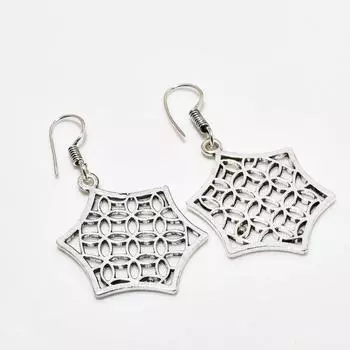 Винтажный вид драгоценных камней ручной работы серьги с покрытием из серебра 925 пробы 2.08