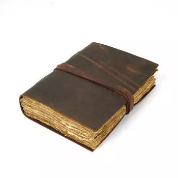 Винтажный вид Кожаный журнал Книга ручной работы Журнал из 100% переработанной бумаги, Для, Блокнота, Альбома для эскизов, Дневника, письма 7 x 5 in