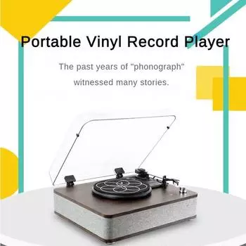 Винтажный виниловый проигрыватель, оснащенный Bluetooth USB аудиосистемой, портативный фонограф для домашней вечеринки 380*335*145 мм