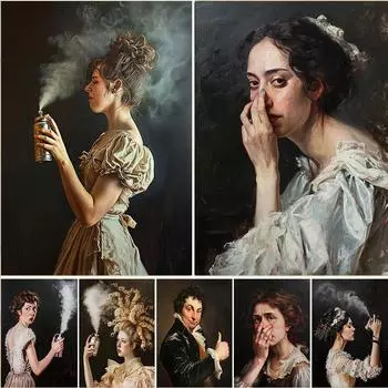 Винтажный вонючий темный академический забавный постер с запахом туалета в ванной комнате, холст, настенная живопись, картины, домашний интерьер, декор 21cm30cm NoFrame