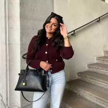 Винтажный вязаный кардиган женский с круглым вырезом и длинными рукавами, однобортный вязаный женский свитер 2024 года, осенние ретро-вязаные женские свитера M вино красного