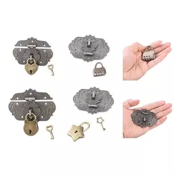 Винтажный замок для деревянных ящиков. Простая в использовании фурнитура. Простая в использовании фурнитура. Декоративный замок, идеально подходящий для защиты вещей. C