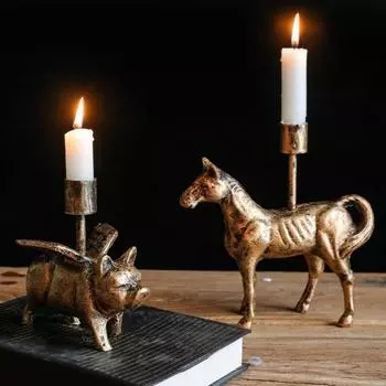 Винтажный железный подсвечник в виде фигурки животного, центральный элемент стола, конусный подсвечник для званых ужинов, семейных посиделок Bird