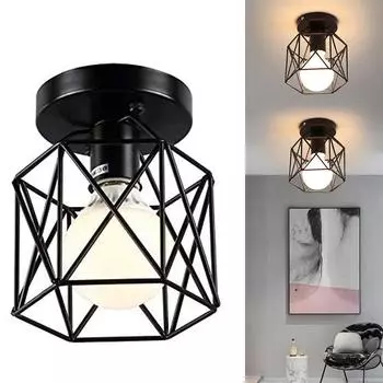 Винтажный железный потолочный светильник Винтажный современный потолочный светильник для спальни, гостиной, кухни, коридора, кофейни, балкона отеля, скандинавское освещение E27