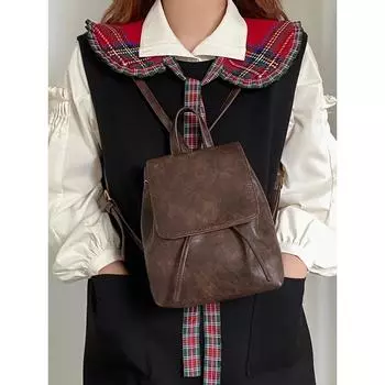 Винтажный женский кожаный рюкзак, модный мини-коричневый рюкзак, женские легкие сумки через плечо, женская многофункциональная сумка