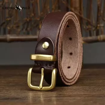Винтажный женский ремень Косметическая пряжка Женский Натуральная кожа Коровья кожа Ретро Мода Простой Универсальный Ремень для брюк 90cm кофейный