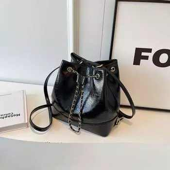 Винтажный женский рюкзак осень-зима шикарный дизайн текстурированная искусственная кожа женские сумки-ведра популярная универсальная сумка через плечо