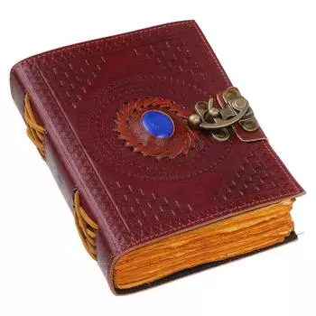 Винтажный журнал из натуральной кожи. Винтажные бумаги. Журнал ручной работы в кожаном переплете. 7 x 5 in коричневый