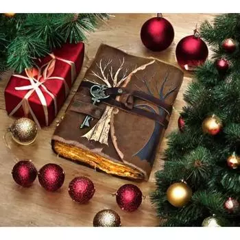 Винтажный журнал ручной работы в кожаном переплете, пустая книга заклинаний теней, антикварные страницы 7 x 5 in коричневый