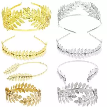 Винтажный золотой цвет, повязка на голову с листьями, головной убор, Корона, тиара, головной убор богини, греческие украшения на голову, римская невеста, свадебные аксессуары для волос