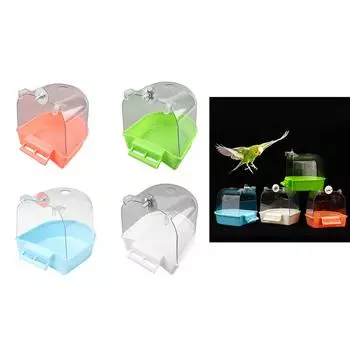 Винтовая ванна для птиц для попугаев, клетка для птиц, подвесная душевая кабина, купальный ящик для попугаев, клетка, ванна для купания, ванная комната для птиц любого размера синий