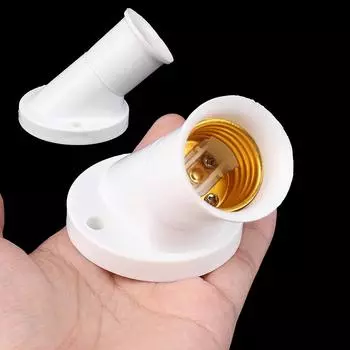 Винтовой цоколь лампы Диагональный винтовой порт Держатель лампы Цоколь Лампочки 45 градусов E27 Переходник патрона патрона 1PC