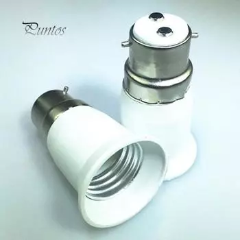 Адаптер для цоколя B22 - E27, напряжение переменного тока 100-250 В, простая установка, универсальный адаптер-конвертер для патрона лампочки белый