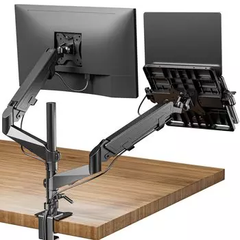 Винтовой тип Искусственный ЖК-дисплей Fujii Dual Monitor Кронштейн с ПК Высота Газовая пружина Совместимость с Грузоподъемность Кабельный зажим Тип Двойной втулка