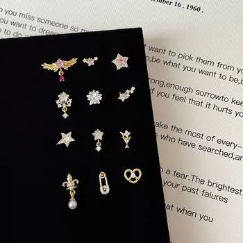 Винтовые гвозди для ушей, серьги-гвоздики из металла с циркониевой звездой, простая женская индивидуальность, универсальные серьги, серьги.