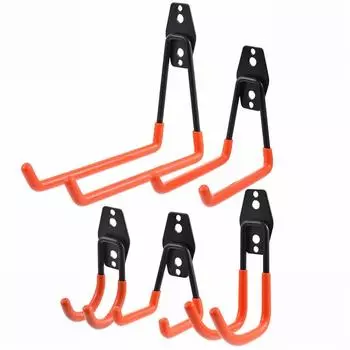 Винты для хранения, металлическое настенное крепление для лестниц, гаражный органайзер, настенный крючок, садовый инструмент, вешалка для велосипеда Black-2