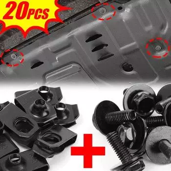 Винты для кузова автомобиля и зажимы с U-образной гайкой M6 Крышка двигателя Саморез Крепеж Поддон для защиты от брызг Фиксатор подкладки Заклепочные болты