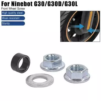 Винты переднего колеса электрического скутера, гайки, детали для Segway Ninebot Max G30 G30D, подшипник для самоката, стальное кольцо, винт, аксессуары