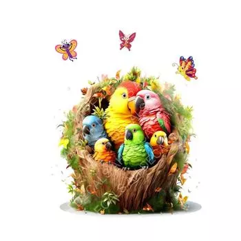 Vinyl Cute Bird Family Nest Cartoon Wall Sticker For Kidsroom Home Decor, Self-Adhesive, Wall, 60 Cm, Cms