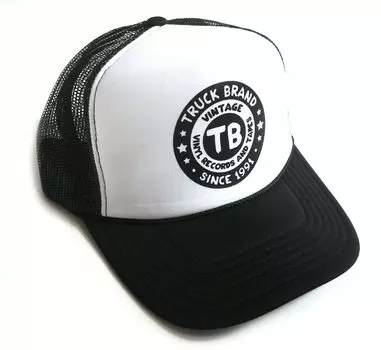 VINYL logo mesh cap black x white [Truck brand] [item]