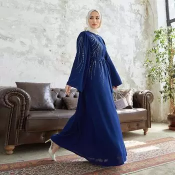 Viona Stone Abaya Women Special Верхняя одежда Abaya Topcoat Длинное платье