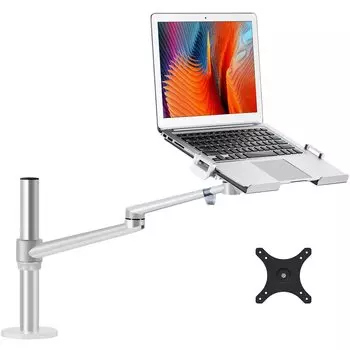 Viozon Single Stand with Arm Laptop Mount 2in1 Регулируемая высота и угол наклона настольного держателя Подходит для дюймового ЖК-монитора компьютера Работа из дома