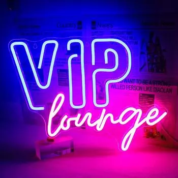 VIP Lounge Neon Signs Lights Led 5V USB Powered Wall Art Hanging Decor Neon Lamp for Business Club Bar Party VIP Room Birthday