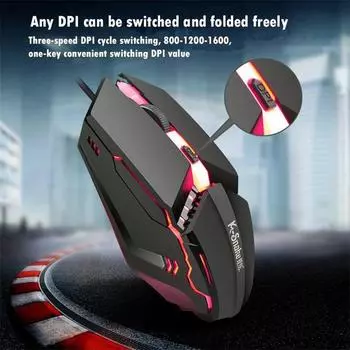 Viper 1600 Dpi Мышь Настольный Ноутбук Универсальная M11 E-Sports Usb Светящаяся Мышь K-Snaker Левая И Правая Руки Для Ноутбука onesize