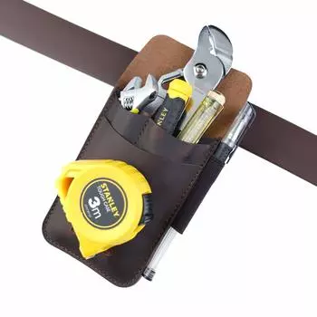 Viperade PJ14 Кожаный органайзер для инструментов Ножны с петлей для ручки, 4 кармана, Подсумок, Кобура, коричневый