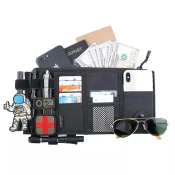 VIPERADE TCS1 Козырек от солнца для автомобиля Козырек для грузовика MOLLE Тактический козырек Автоаксессуар Документ Страховка Сумка для хранения Органайзер Органайзер, Органайзер, чёрный