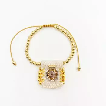 Virgin Cloth Strap Bracelet Handwoven Steel Ball Jewelry Bracelet For Men And Women