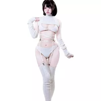 Virgin Killer свитер Лолита вязаный бикини свитер сексуальный высокий воротник мода смешной косплей одежда костюм пельменная девушка костюм для вечеринки маскировка