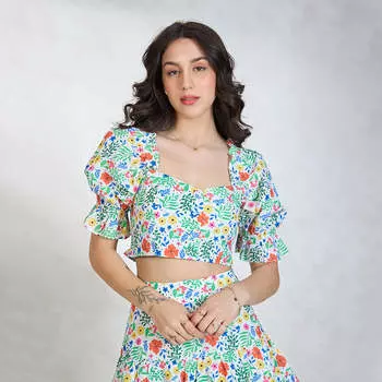 Virgio Women Crop Длина до локтя Приталенный топ Sweetheart XS зелёный