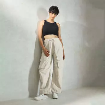 Virgio Women Full Length Loose-Fit Fit Trouser 26 бежевый