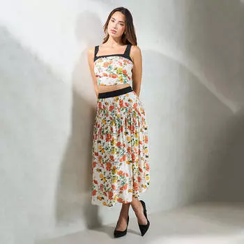 Virgio Women Midi Length Flared Fit Skirt 26 белый