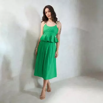 Virgio Women Midi Length Flared Fit Skirt 26 зелёный