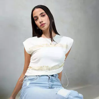 Virgio Women Regular Length Cap Regular Fit Round Top L кремовый