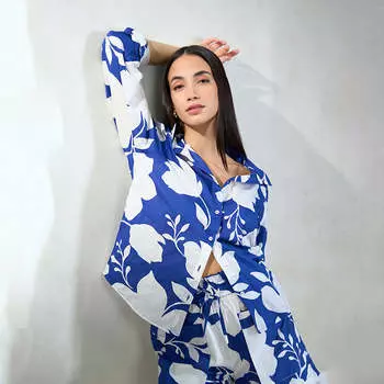 Virgio Женская рубашка обычной длины, стандартного покроя, короткая XS синий