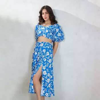 Virgio Женская юбка миди длины А-силуэта 26 синий