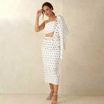 Virgio Женская юбка миди длины облегающего кроя 26 белый