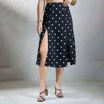 Virgio Женская юбка средней длины с расклешенным кроем 26 чёрный