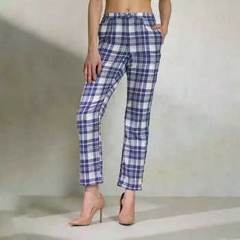 Virgio женские брюки полной длины с широкими штанинами 28 синий